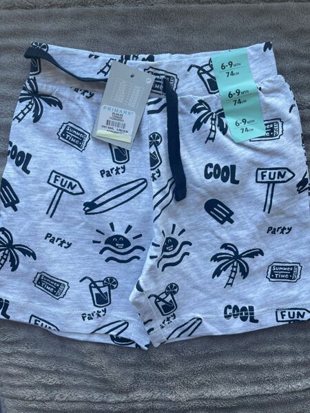 #šorti/74cm/gaiši pelēki ar pludmales tematiku/6-9m