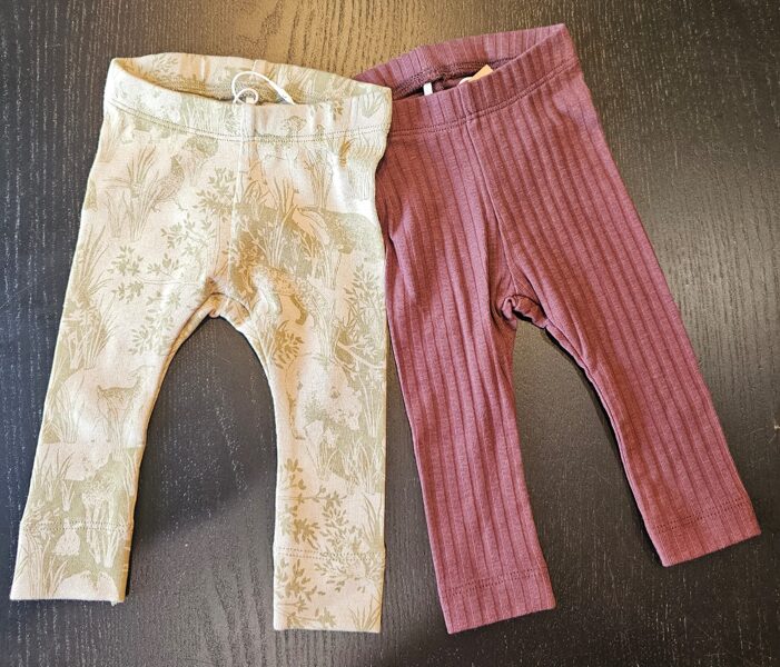 # bikses 2 gab brūnas un zaļganīgas ar zīmējumu NAME IT  56 CM