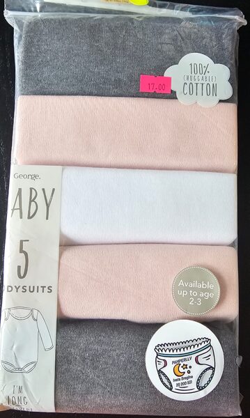 # body 5.gab. balts rozā pelēks 80cm/9-12 mēn