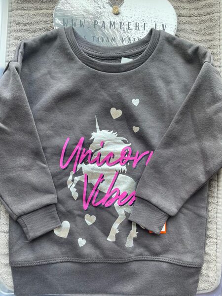 #DŽEMPERIS 2-3 GADI/98CM/BRŪNS AR VIENRADZI/UNICORN VIBES.