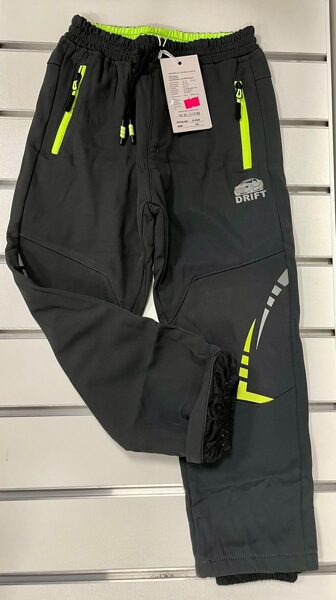 Lietus bikses/98cm/siltinātas/melnas ar zaļu elementu