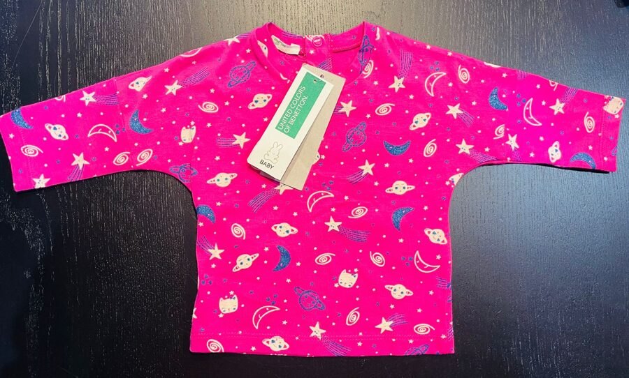 # garroku kreks 56 cm, tumši rozā krāsā ar galaktikas zīmējumiem