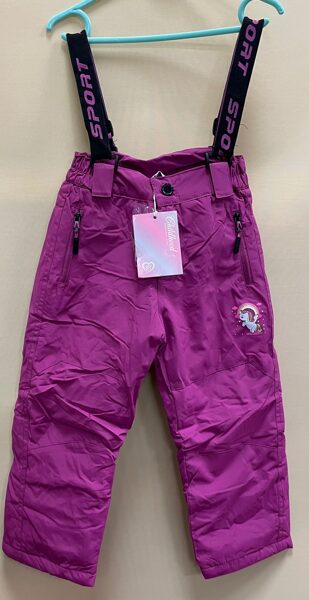 Bikses/122cm/ziemas,mitrumizturīgas/lillā/ar zirdziņu/ar lencēm (8458)