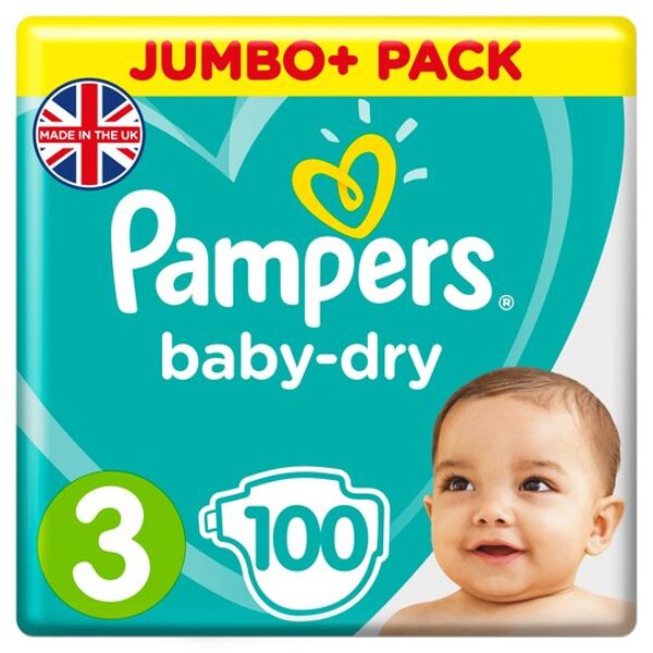 Pampers Baby-dry 3.izm 100 gab. (6-10kg) klipši