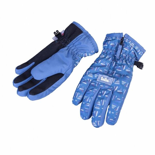 #TuTu/2-4g/ziemas cimdi ar rāvējslēdzēju zili raibi/pirkstaiņi 5908313366620