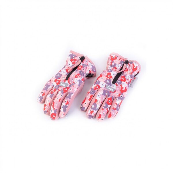 #TuTu cimdi/ziema/2-4g/rozā ar krāsainiem lāčiem/pirkstaiņi