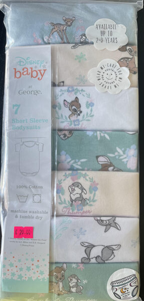 #BODY ĪSROKU 7GAB 80-86cm/12-18mēn., BALTS,ROZĀ,ZILS,ZAĻŠ AR ZAĶI UN BEMBIJU, DISNEY