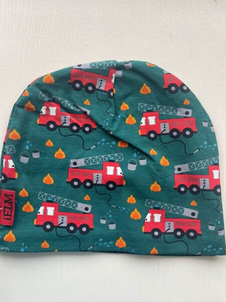 IELM/pavasara cepure/tumši zaļa ar auto/dubultais audums/50cm/1-2g