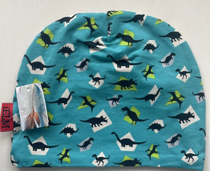 IELM/pavasara cepure/zaļa ardinozauriem/dubultais audums/50cm/1-2g